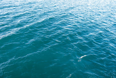 High angle view of rippled sea