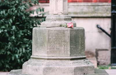 Stone cross in cemetery