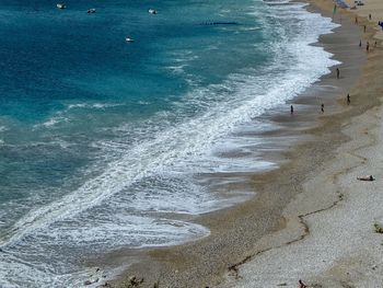 High angle view of beach