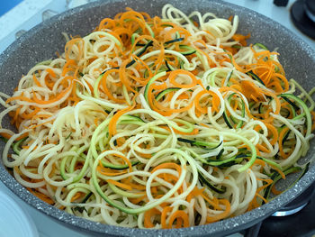 Close-up of noodles in plate