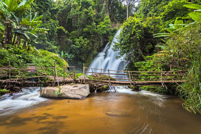 Motion blurred water of pa dok siew waterfall at doi inthanon national park . chiangmai , thailand