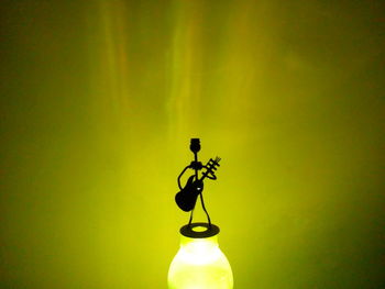 Close-up of light bulb hanging