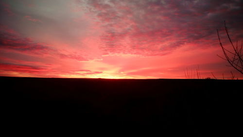 Silhouette of landscape at sunset