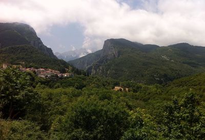 Scenic view of mountains against sky