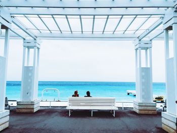 Seating area by sea