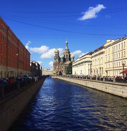 View of canal passing through city