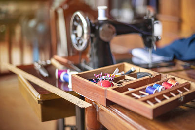 Various objects on table