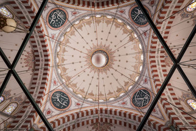 Low angle view of ornate ceiling in building