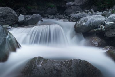 Scenic view of waterfall