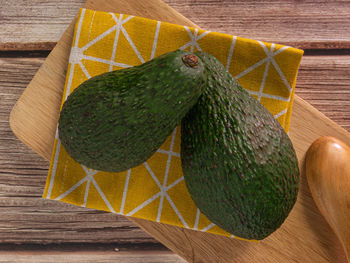 High angle view of fruit on table