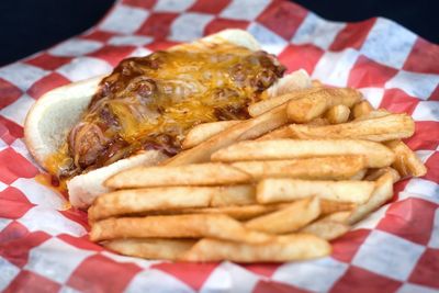 Close-up of fried meat on plate