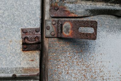 Close-up of rusty metal door