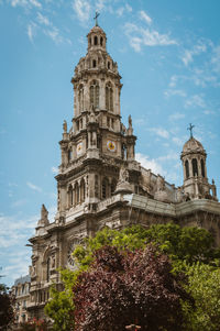 Trinity church in paris under a blue summer sky in the afternoon