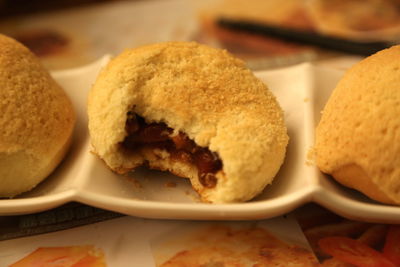 Close-up of breakfast on table