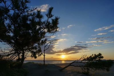 Scenic view of sunset over sea