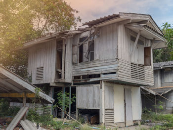 Exterior of old building against sky