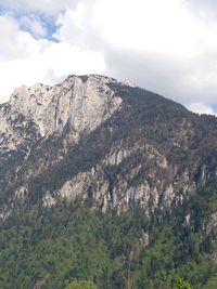 Scenic view of mountains against cloudy sky