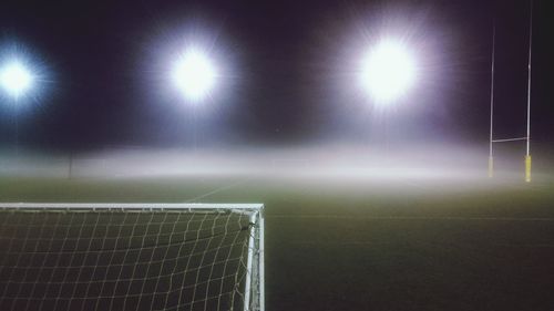 Illuminated soccer stadium