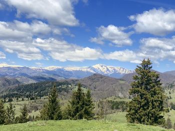Scenic view of mountains against sky