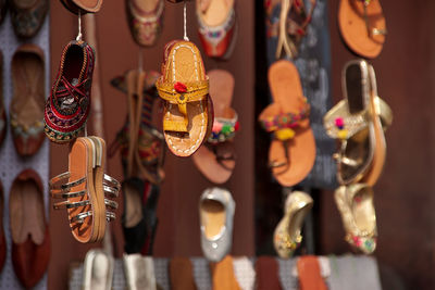 Close-up of decorated for sale in store