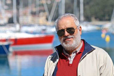 Portrait of man wearing mask outdoors