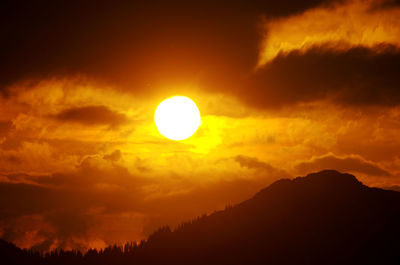 Scenic view of dramatic sky during sunset