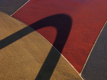 High angle view of shadow on ground