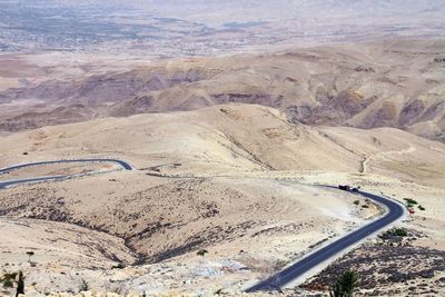 High angle view of road passing through landscape