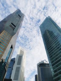 Low angle view of modern buildings against sky