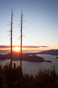 Scenic view of landscape at sunset