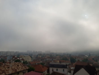 High angle view of townscape against sky