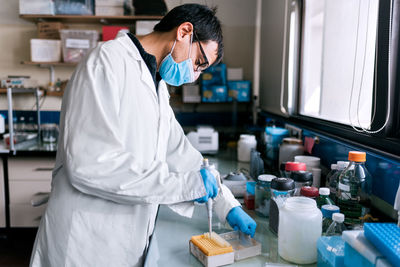 Male scientist working in laboratory