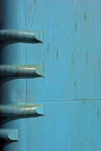 Close-up view of blue wall