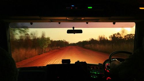 Woman driving car