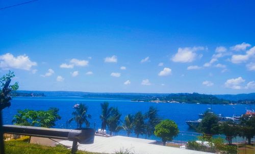 View of calm blue sea against sky