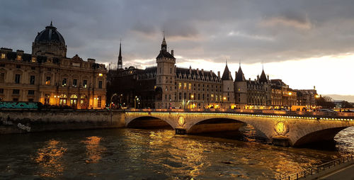 Bridge over river in city