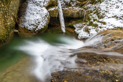 Scenic view of waterfall in forest