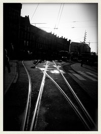 Railroad tracks in city
