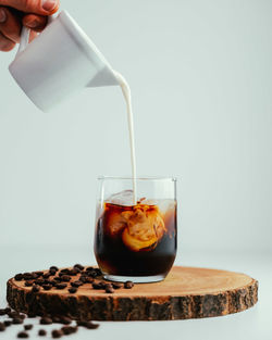 Close-up of coffee against white background