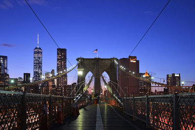 View of brooklyn bridge at night