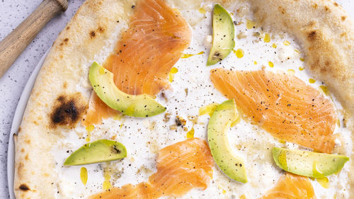 Directly above shot of food served in plate