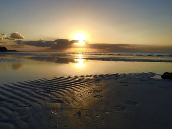 Scenic view of sea at sunset