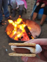 Close-up of hand holding food