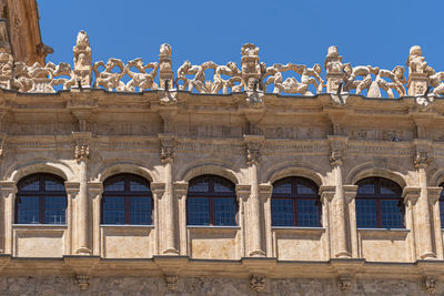 Ornate building detail in the city of salamanca, spain