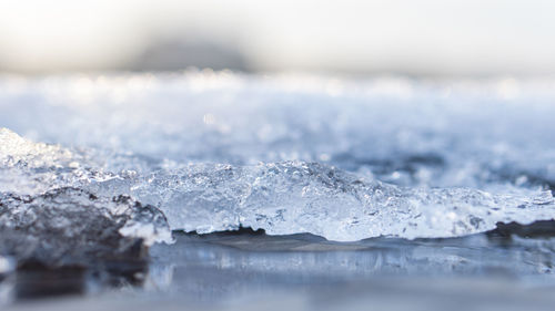 Close-up of frozen sea
