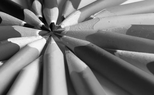 High angle view of pencils