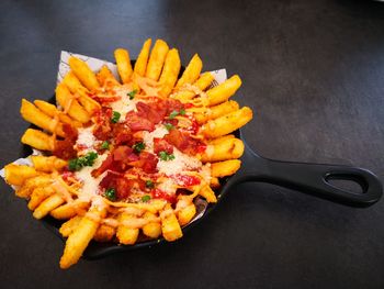 Close-up of food on table