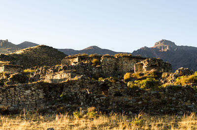 Scenic view of castle against clear sky