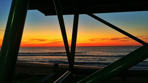 Scenic view of sea at sunset