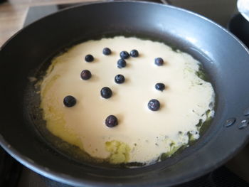 High angle view of food in plate